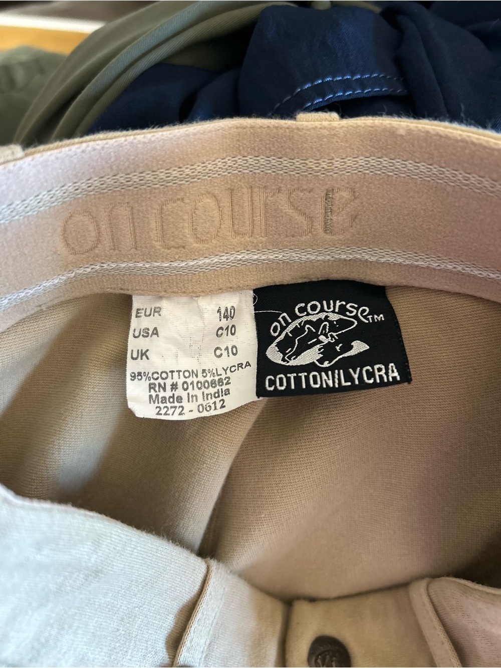 On Course Girls Tan Riding breeches size 10 - Picture 3 of 4